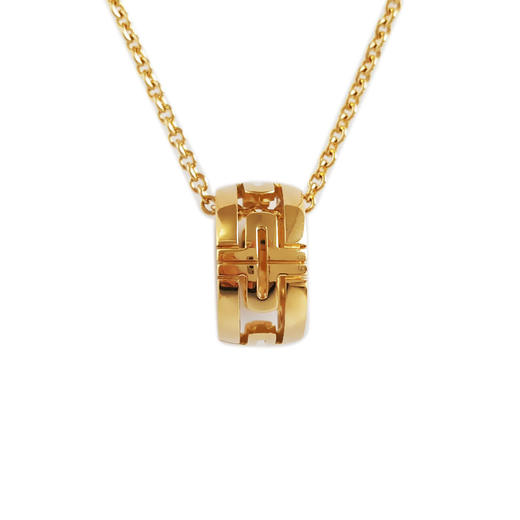 【95新】BVLGARI宝格丽Parentesi系列18K黄金镂空回形针Parentesi项链链长约46cm女士200126NJS45 商品图0