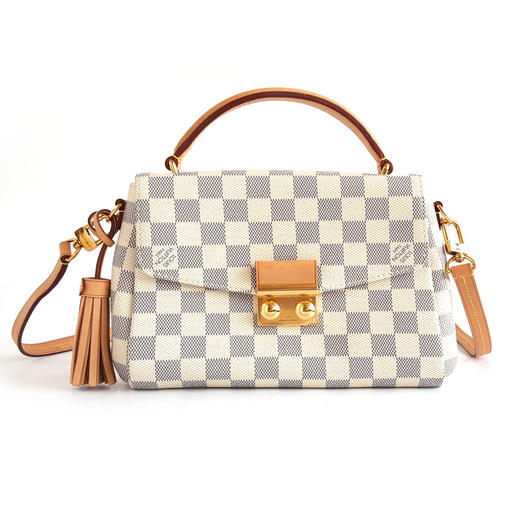 【98新】LV路易威登N41581白棋盘格Croisette流苏邮差包手提单肩包女士290126TJ04 商品图0