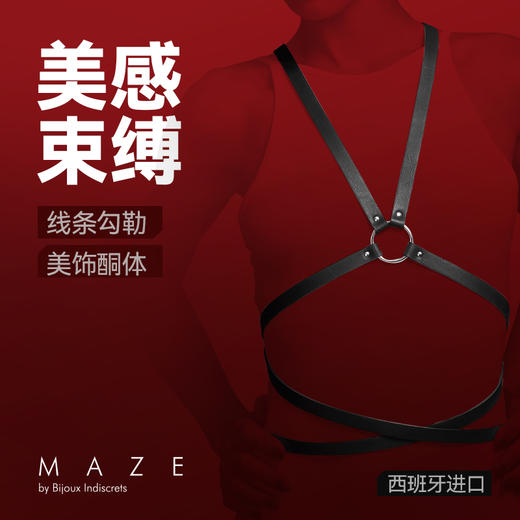 西班牙MAZE 多位式束身绑带50度灰 情趣tiao情捆绑时尚穿搭配饰 商品图0