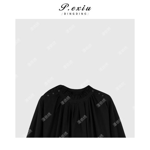 04-2潘依绣丁丁宠粉韩系简约风圆领长袖衬衣Q77601 商品图2