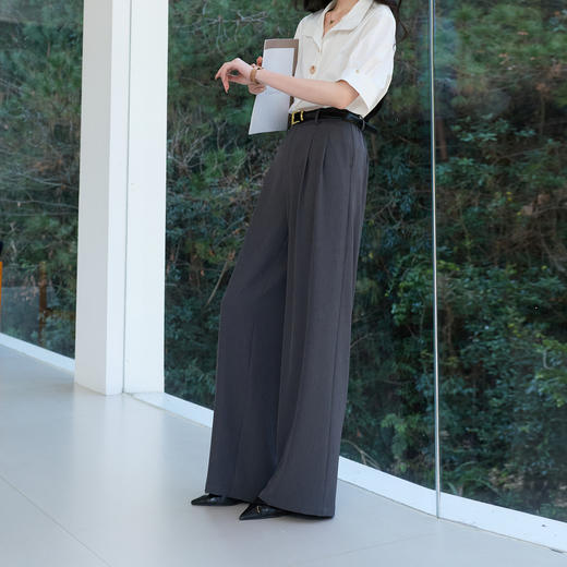 【凉感西装裤】三彩2026春季新款高智感休闲裤长裤垂感阔腿裤S 商品图2