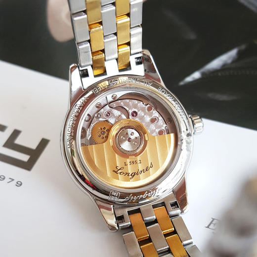 【95新】LONGINES浪琴L4.274.3.57.7自动机械机芯日期显示26MM（女款）军旗系列 精钢镀金170126NJS10 商品图6