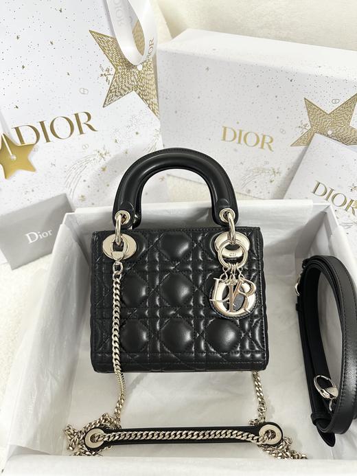 迪奥 戴妃三格 羊皮 黑金 （LZ） 商品图0