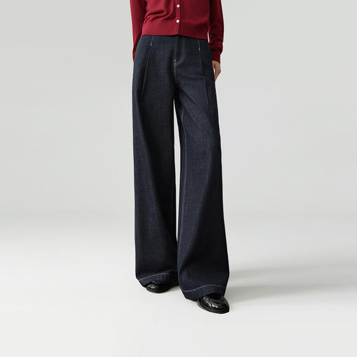 【严选】【本命神裤】诗凡黎原牛色100%棉牛仔裤2026春新款高腰显瘦阔腿裤7H2250251 商品图0