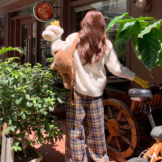 <曾小咸推荐> 2.19 现货秒杀 ！微信超特价！韩系抽绳格子休闲裤 日常199.99 立减100 秒杀99.99！！毛衣 秒杀99.99/件！！ 商品图4