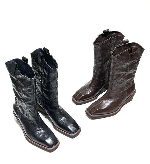 芮凯诗【进口水洗抓皱羊皮】6988-1西部牛仔靴 商品图1