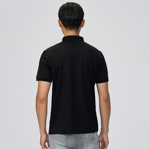 德鲨夏新款黑色休闲短袖POLO衫男时尚简约棉质翻领上衣T恤 商品图3