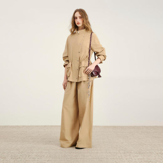 lost in echo2026年春夏新款时髦休闲宽松抽绳阔腿宽松及地长裤女 商品图0