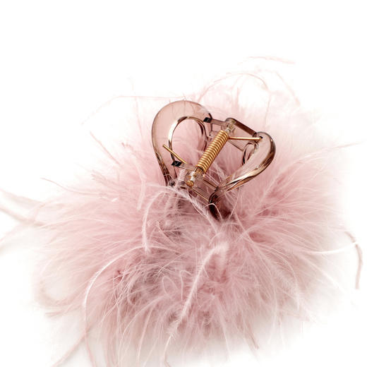 三彩2026新款法式慵懒风带爪发夹小版羽毛灵动仙气氛围感约会派对 商品图3