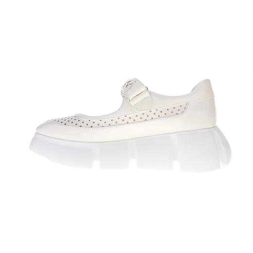 sheme皮料拼接手工皮条点缀镂空鞋身透气舒适时尚厚底玛丽珍女鞋可定制 商品图6