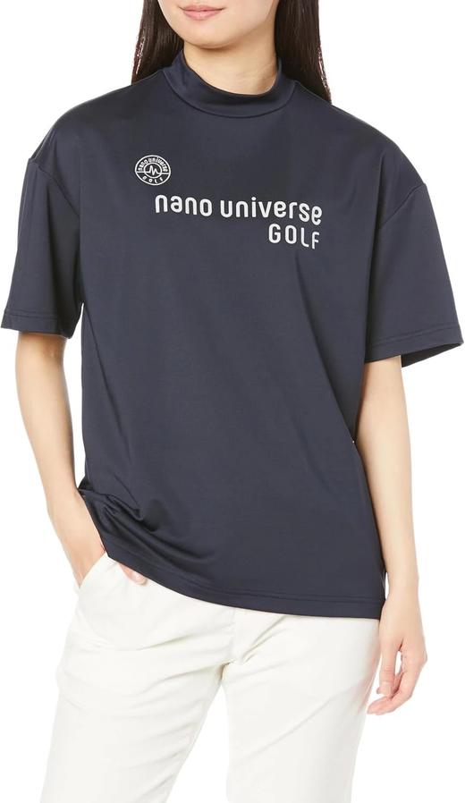 【nano universe GOLF】女士高尔夫 弹力小高领短袖T恤 字母印花 宽松休闲百搭 商品图1