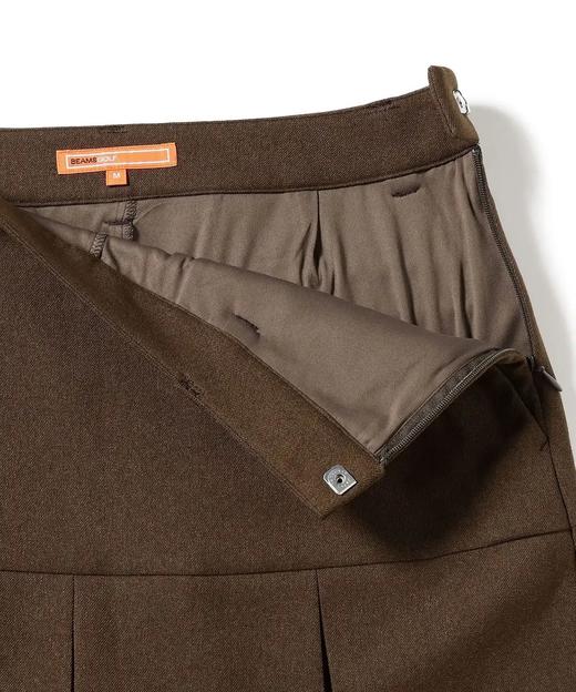 BEAMS 女士高尔夫 秋冬 弹力a字纯色百褶裙 运动百搭防走光 商品图12