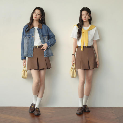 【严选】诗凡黎字母珠片绣凉感T恤2026春新款正肩显瘦内搭长绒棉短袖上衣7H2200241 商品图1