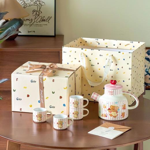 【黄油格子小熊系列】恒温茶壶套装网红陶瓷茶具套装ins风高颜值卡通家用办公泡茶杯壶 商品图2