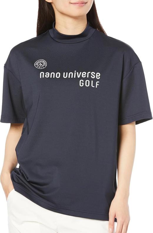 【nano universe GOLF】女士高尔夫 弹力小高领短袖T恤 字母印花 宽松休闲百搭 商品图2