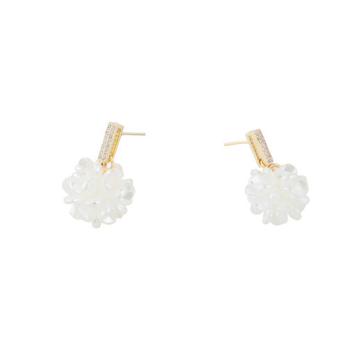 三彩2026新款立体花簇轻奢镶锆耳环s925银针法式温柔优雅约会 商品图3