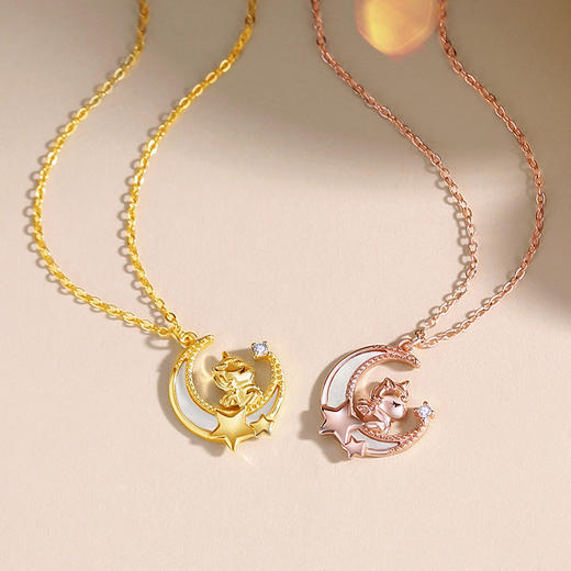 【星月萌马】纯银马年独角兽项链【JHY-N002115M】 商品图1