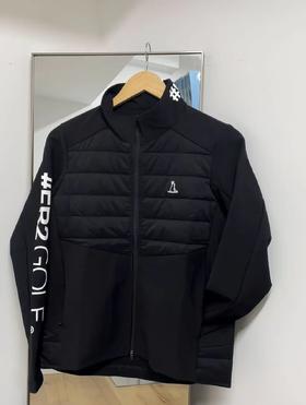 日系潮牌#FR2 GOLF高尔夫女士 冬季弹力尼龙徽标拼接薄绒夹克外套