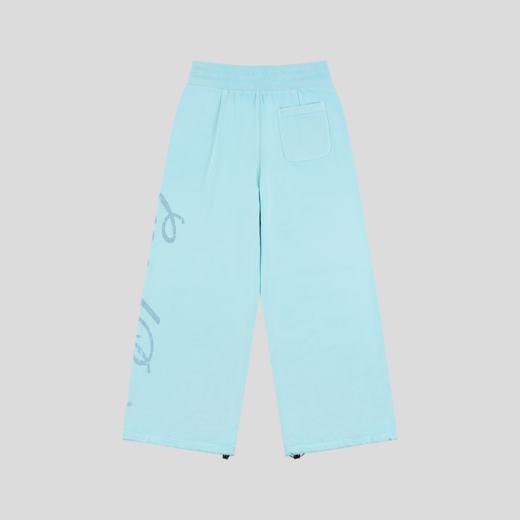 GOODBAI 新款做旧花体印花logo休闲水洗抽绳阔腿裤长裤男女同款 商品图2