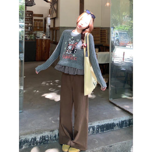 <曾小咸推荐> 2.19 现货秒杀 ！微信超特价！小猫刺绣假两件针织衫 日常199.99 立减110 秒杀89.99！！ 商品图1