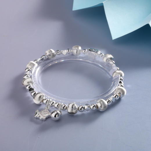 【宏艺珠宝】银间喵影·足银手串 商品图0