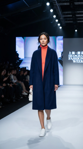 LIN HN 极简宽围领双面手工大衣