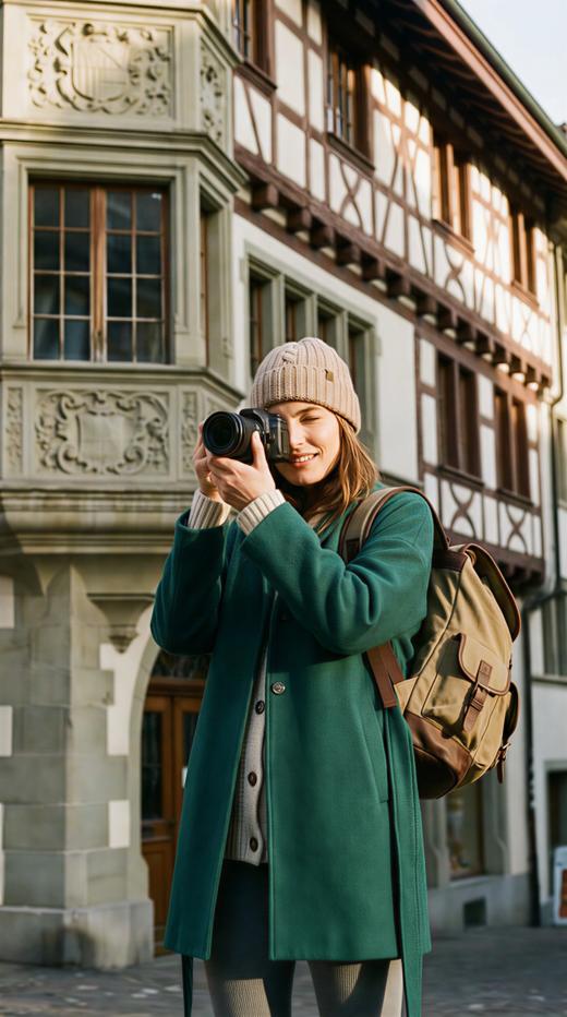 HN 宽袖立裁摆简约双面工艺腰带中长款大衣 商品图0