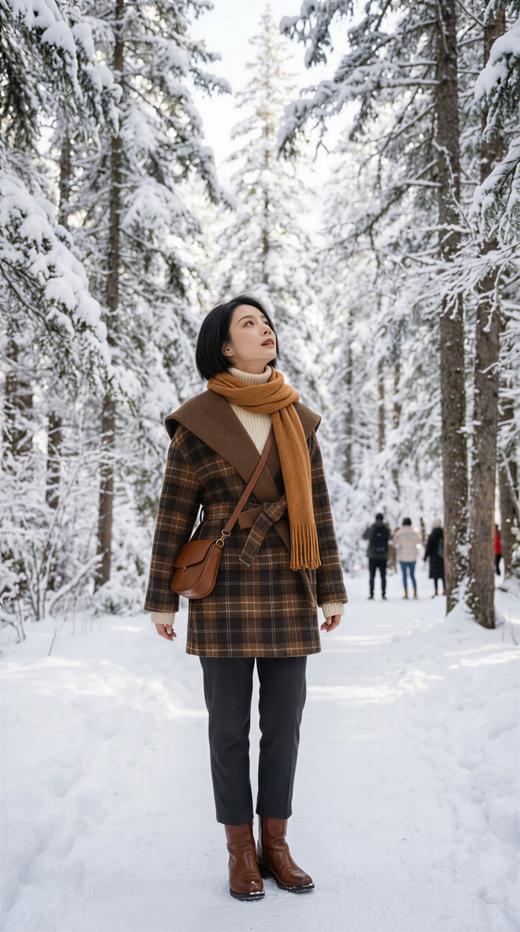 大翻领两面穿系腰带双面手工中长大衣 商品图2