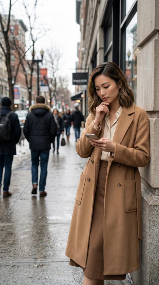 加内门襟珠边精致工艺双面手工腰带长款大衣 商品图4