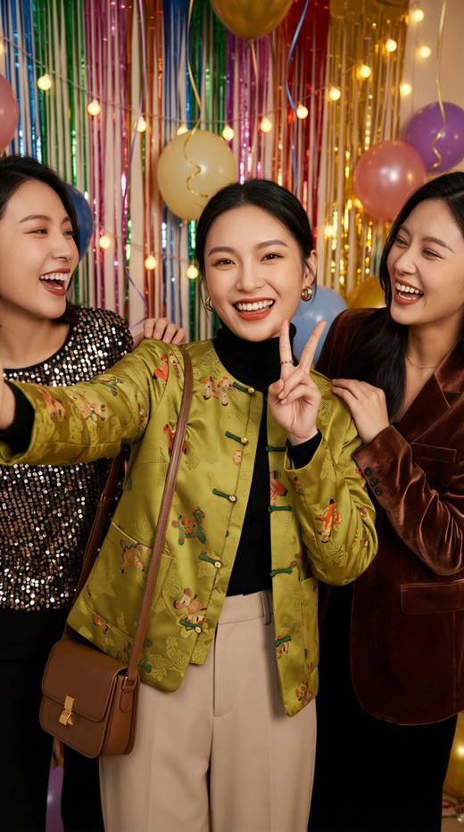 LIN HN 圆领国风一字扣加棉外套 商品图1