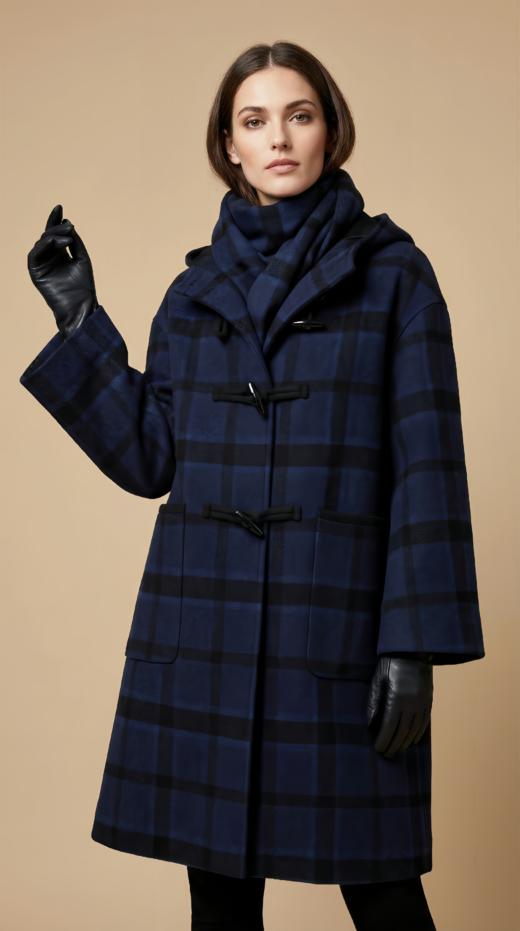 连帽牛角扣松弛感两面穿双面手工大衣 商品图2