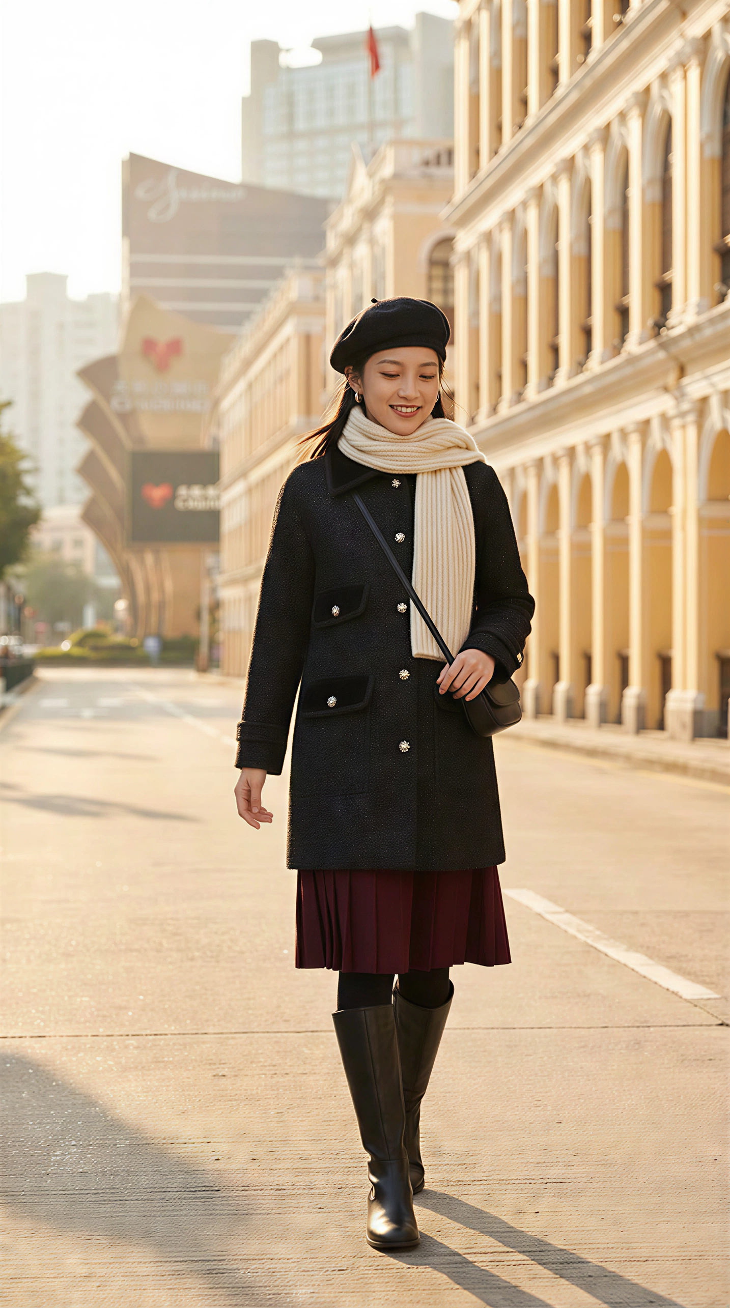 HN百搭通勤撞色贴袋设计宽松风衣