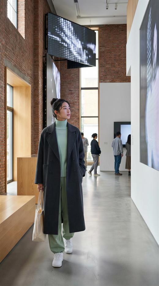 西服领简约版型双面手工大衣 商品图0