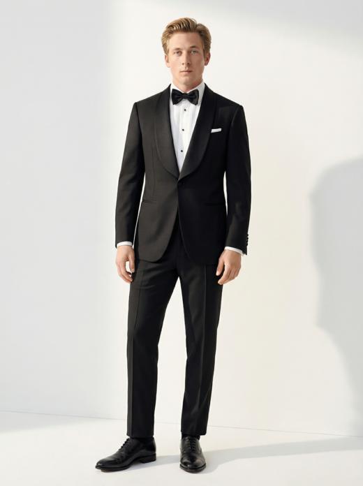 Loro Piana Super 130's 澳洲美丽诺羊毛全麻衬黑色礼服套装 商品图5