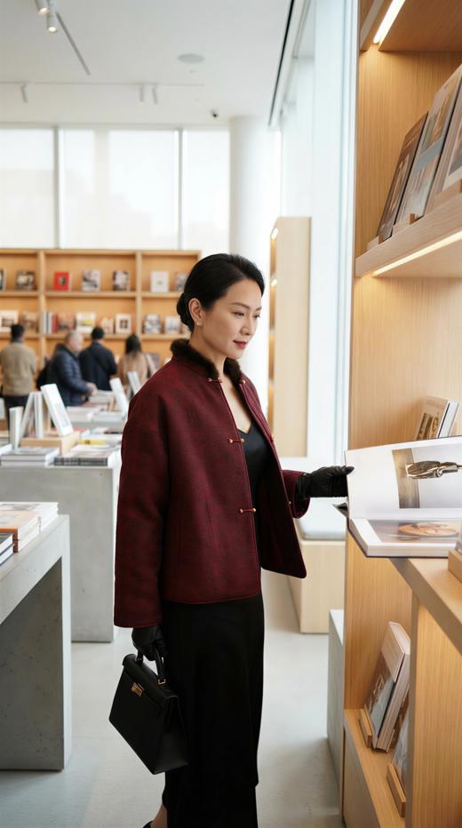 Anica HN 立领轻国风水貂毛夹棉外套 商品图5