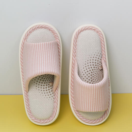 【亚麻拖】男士/女士条纹艾草亚麻拖鞋四季居家拖鞋【WG26651W/M】 商品图2