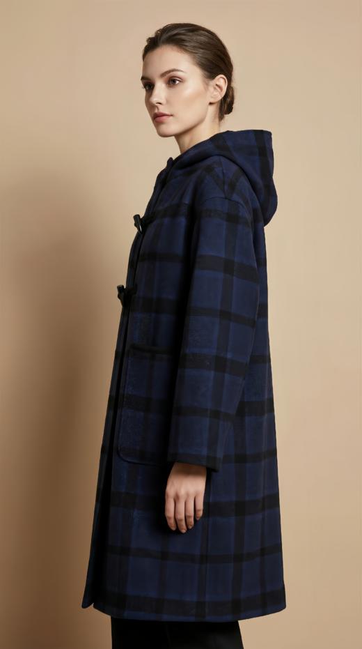 连帽牛角扣松弛感两面穿双面手工大衣 商品图4