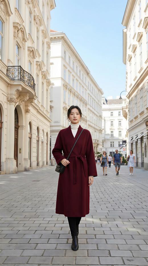 一颗扣轻国风超长双面手工大衣 商品图5