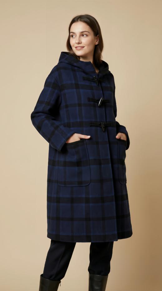 连帽牛角扣松弛感两面穿双面手工大衣 商品图5