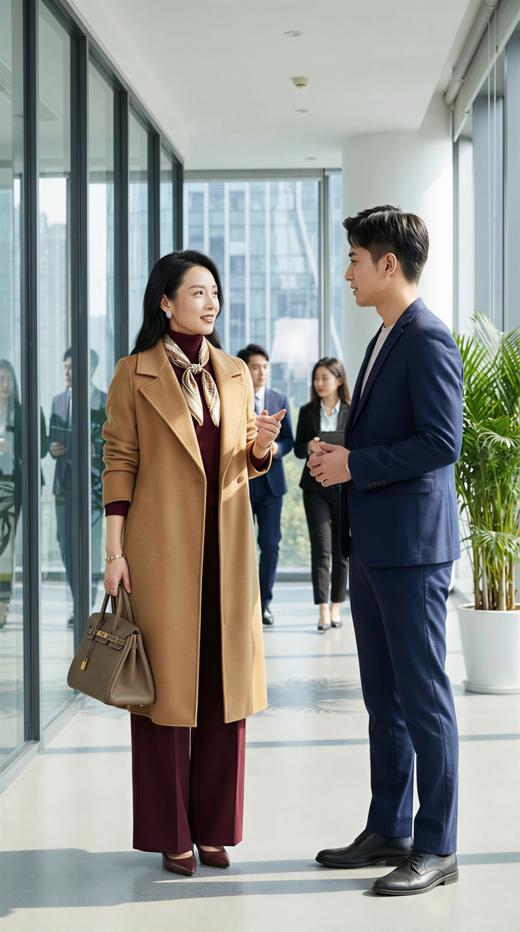 袖口翻折简约双面手工大衣（附腰带） 商品图3