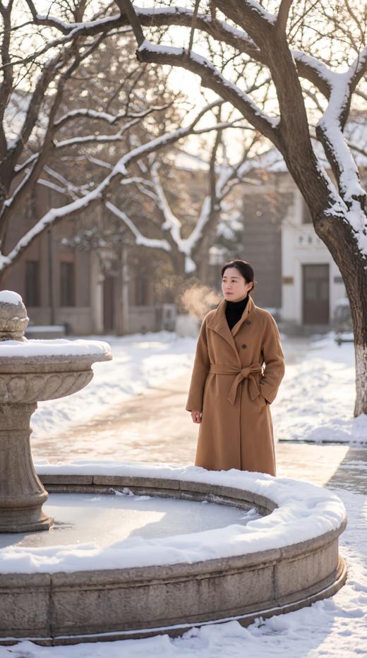 IC同款烟囱领简约版双面手工大衣（附腰带） 商品图7