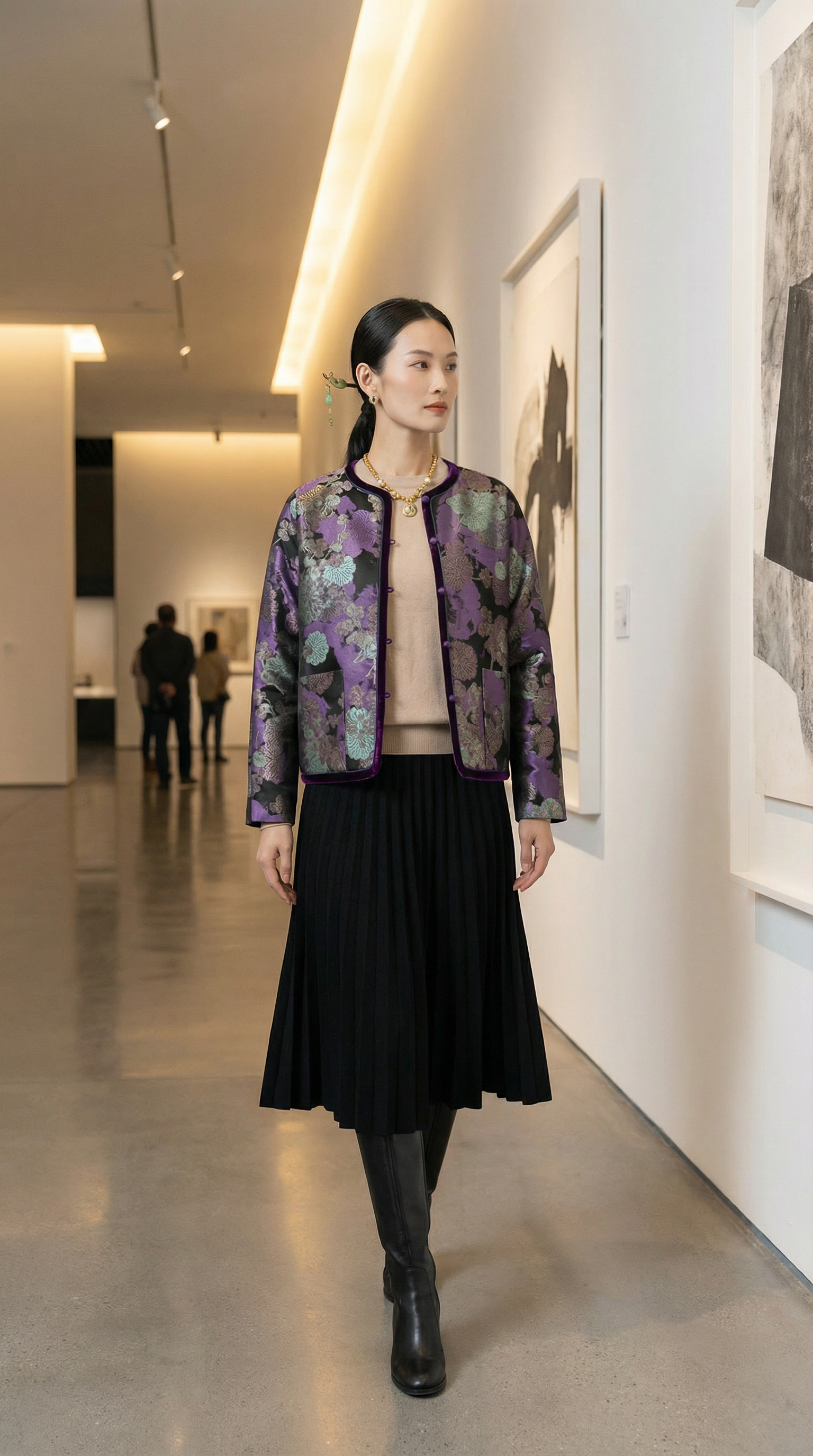 DS HN 贴包圆领中式夹棉外套