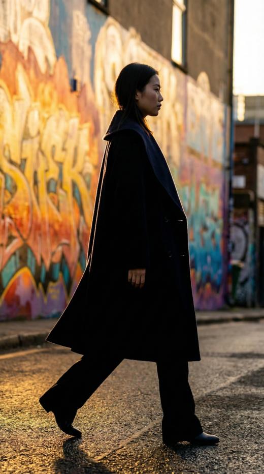 双排扣青果领双面手工中长大衣 商品图4