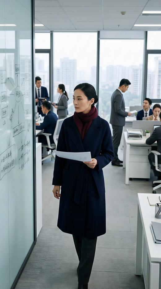 加内门襟珠边精致工艺双面手工腰带长款大衣 商品图4