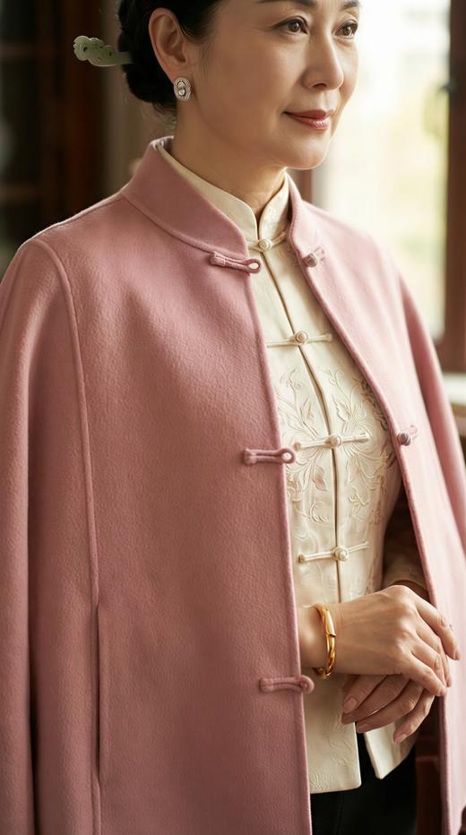 LIN HN 新中式国风立领双面手工短大衣 商品图1