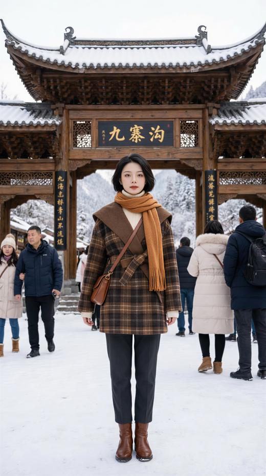 大翻领两面穿系腰带双面手工中长大衣 商品图0