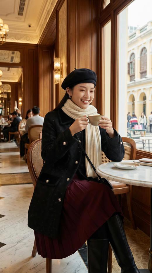 HN百搭通勤撞色贴袋设计宽松风衣 商品图1