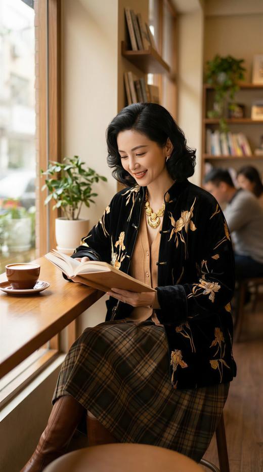 HN 新国风袖口撞色夹羊驼绒棉衣 商品图2