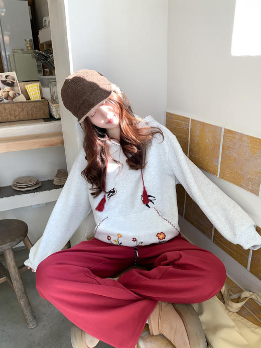 <曾小咸推荐>2.19 现货秒杀 ！微信超特价！韩系刺绣连帽加绒卫衣 日常209.99 立减120 秒杀89.99！！ 商品图9