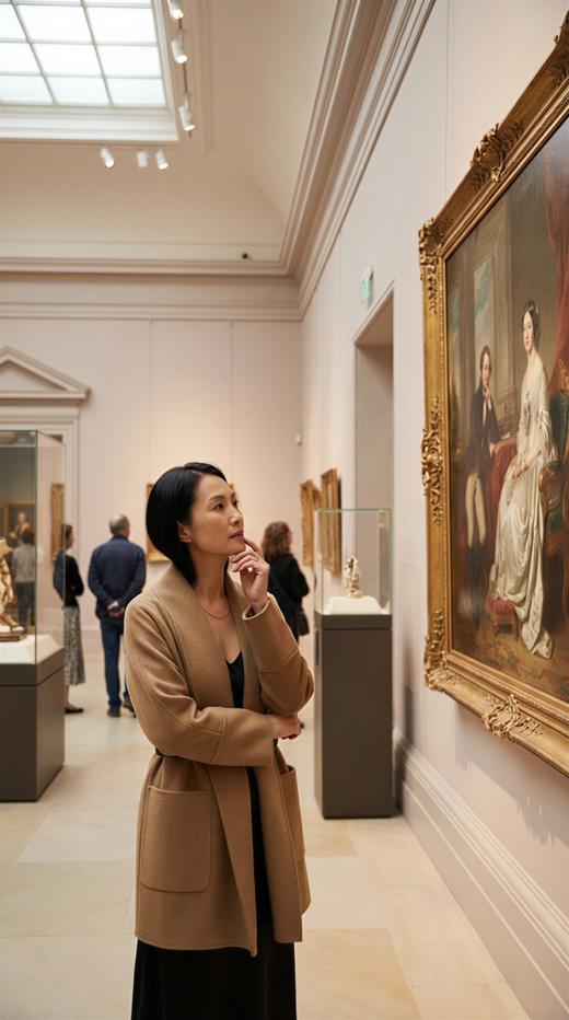 披肩领两大贴包袖破刀中长款双面手工大衣 商品图4